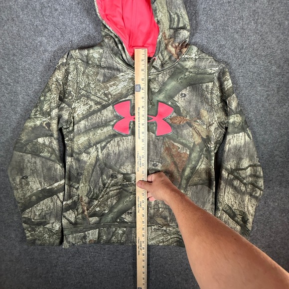 Under Armour Mossy Oak Treestand Camo Hoodie Mens Medium Hunting Pullover - Picture 5 of 9
